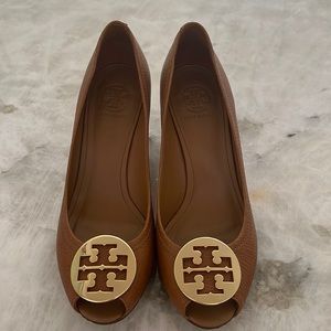 Tory Burch Sally wedge.  Worn once.  Size 10.